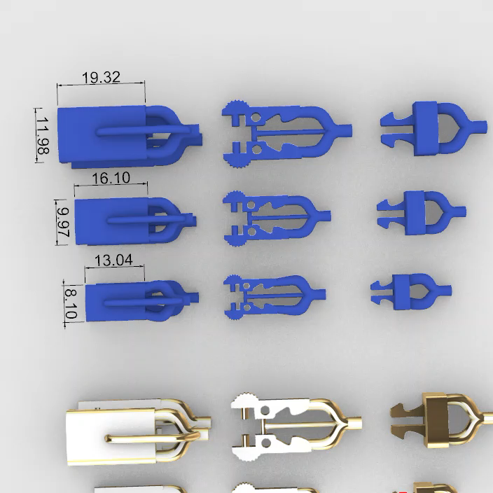 Four-Size Set of Tongue and Groove Box Clasps — view 2