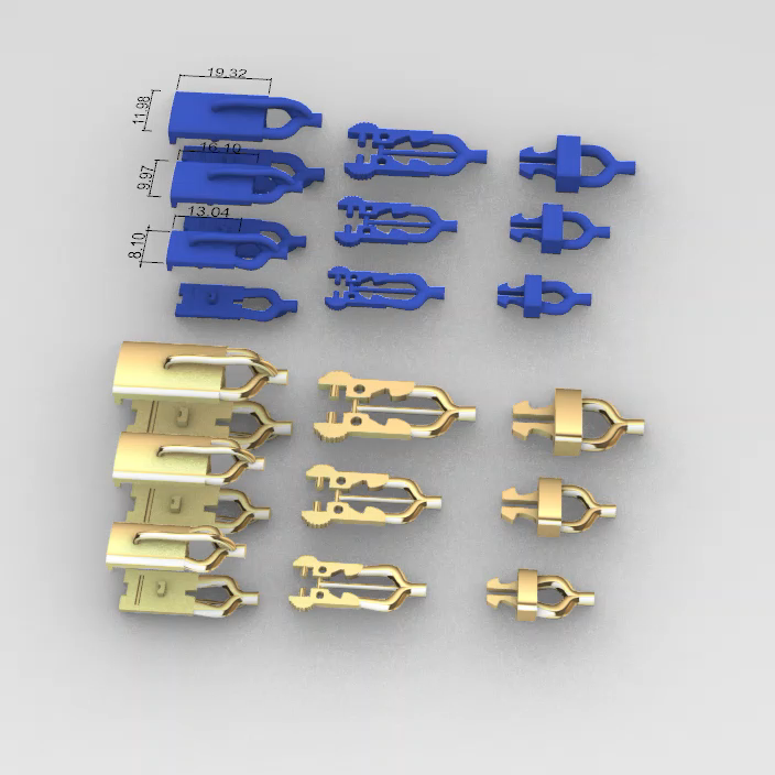 Four-Size Set of Tongue and Groove Box Clasps — view 3