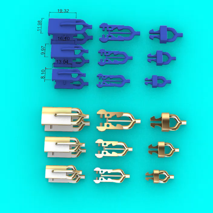 Four-Size Set of Tongue and Groove Box Clasps — view 6