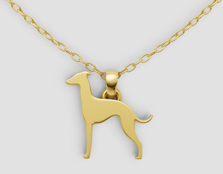 Italian Greyhound Gold Pendant for Jewelry Printing — view 2