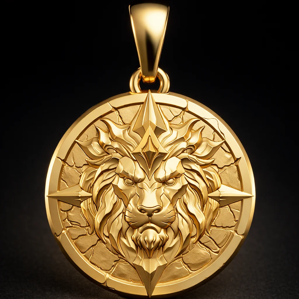 Royal Lion Medallion Pendant STL