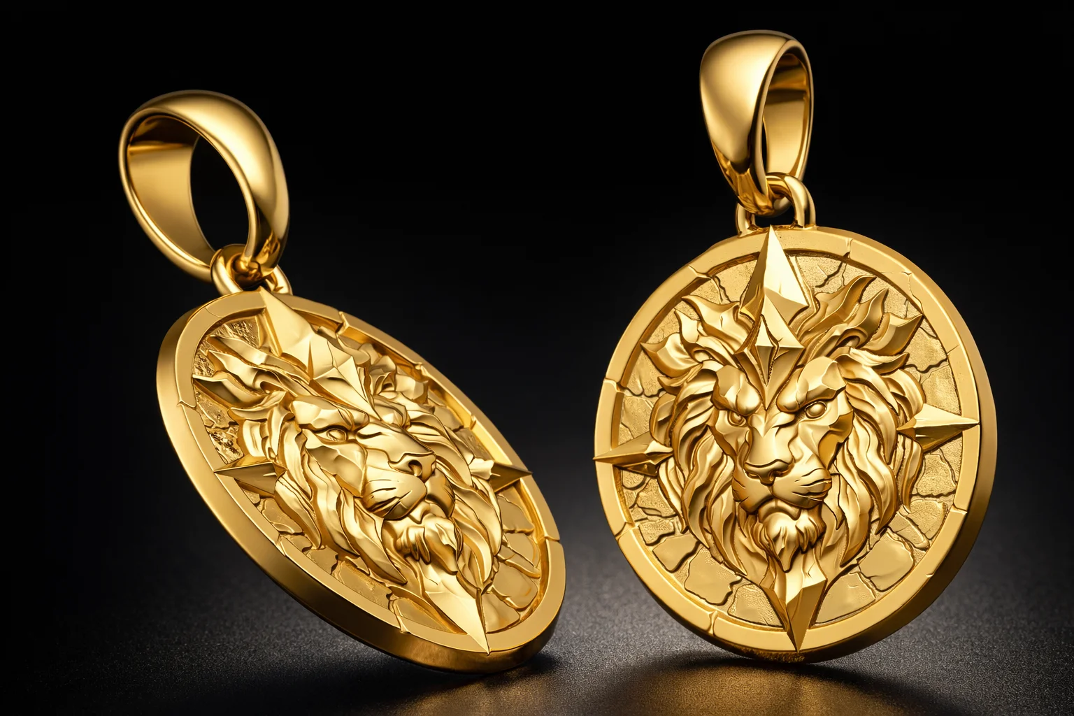 Royal Lion Medallion Pendant STL — view 2