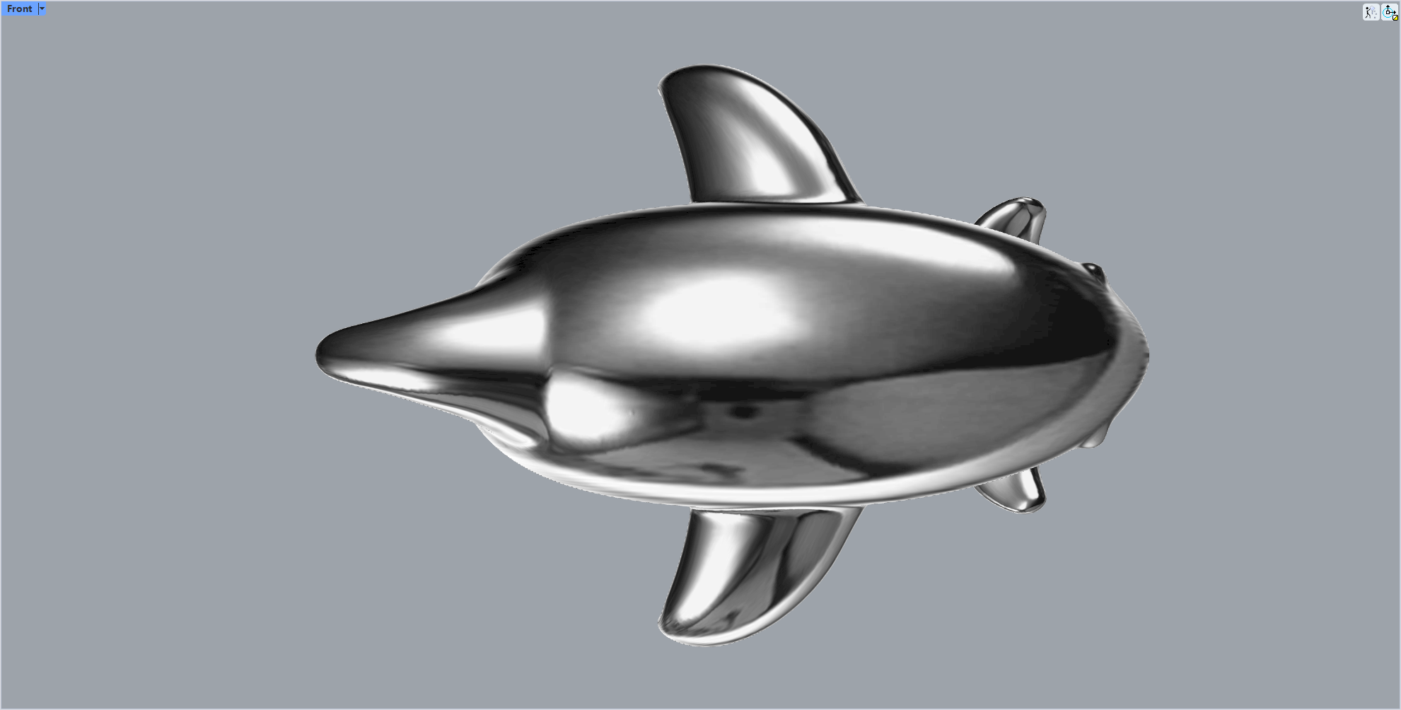 Shark Ear Stud 3D Model for Jewelry Casting — view 6