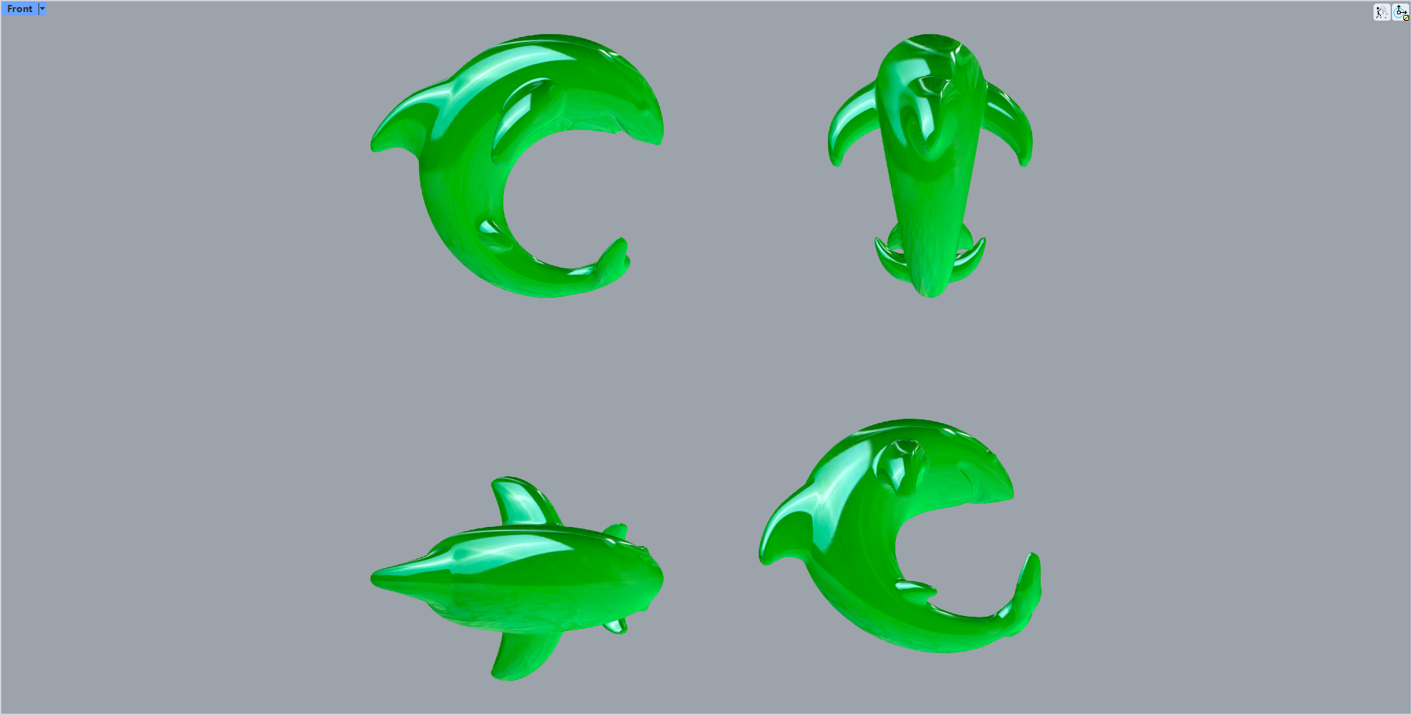 Shark Ear Stud 3D Model for Jewelry Casting — view 5