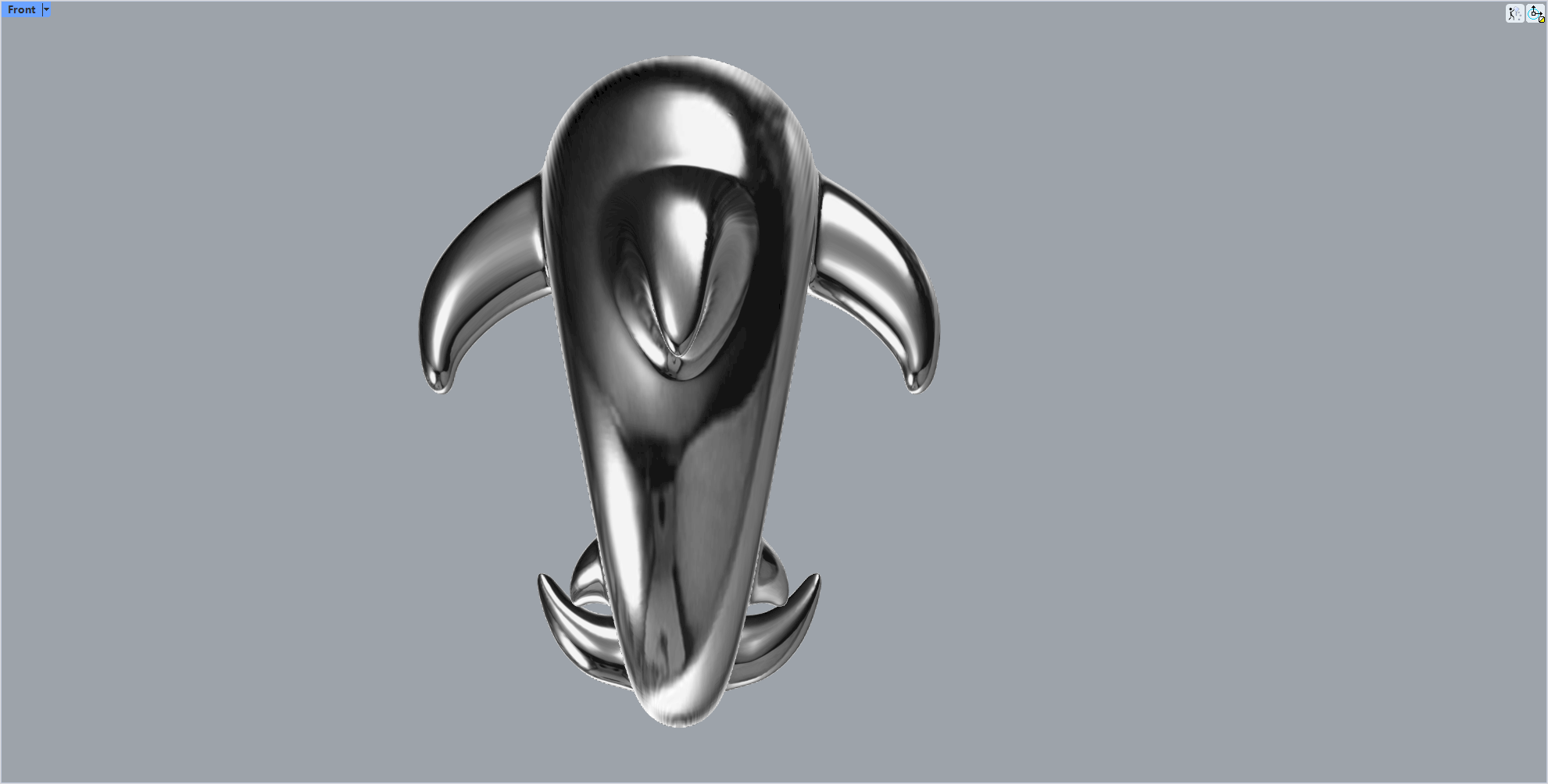 Shark Ear Stud 3D Model for Jewelry Casting — view 7