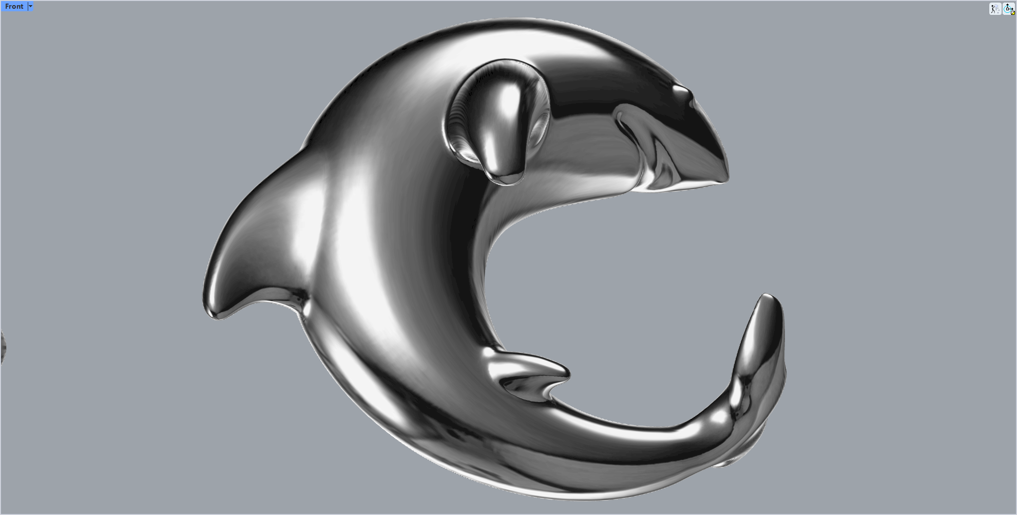 Shark Ear Stud 3D Model for Jewelry Casting — view 8