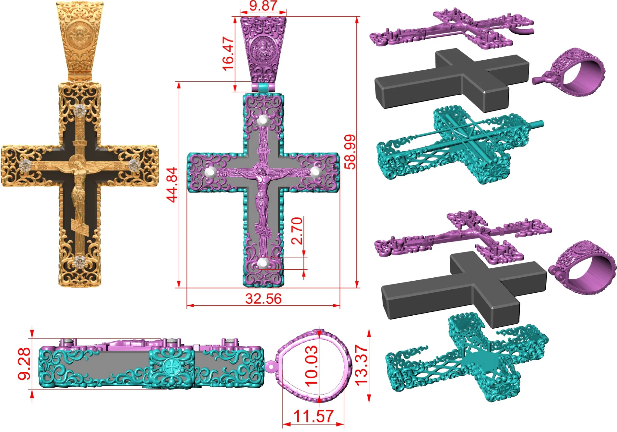 Orthodox cross , insert made of wood or stone. — view 7