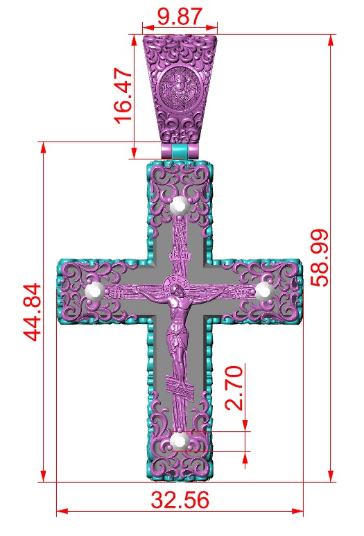 Orthodox cross , insert made of wood or stone. — view 3