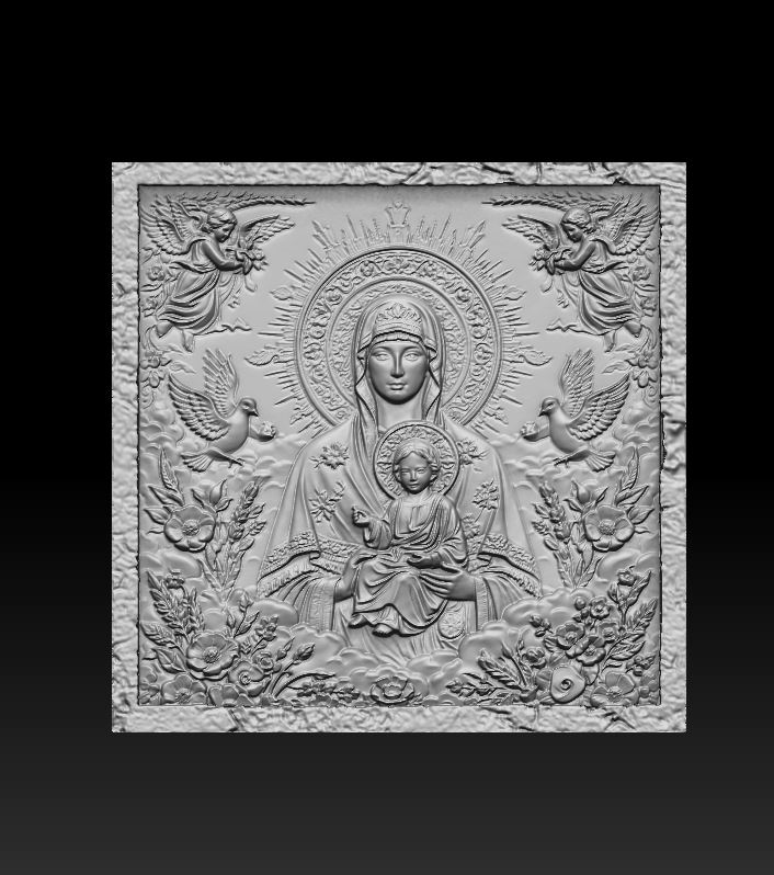 Ornate Madonna Child Religious Icon Panel — view 4