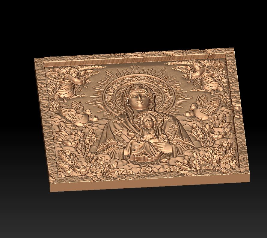 Ornate Madonna Child Religious Icon Panel — view 7
