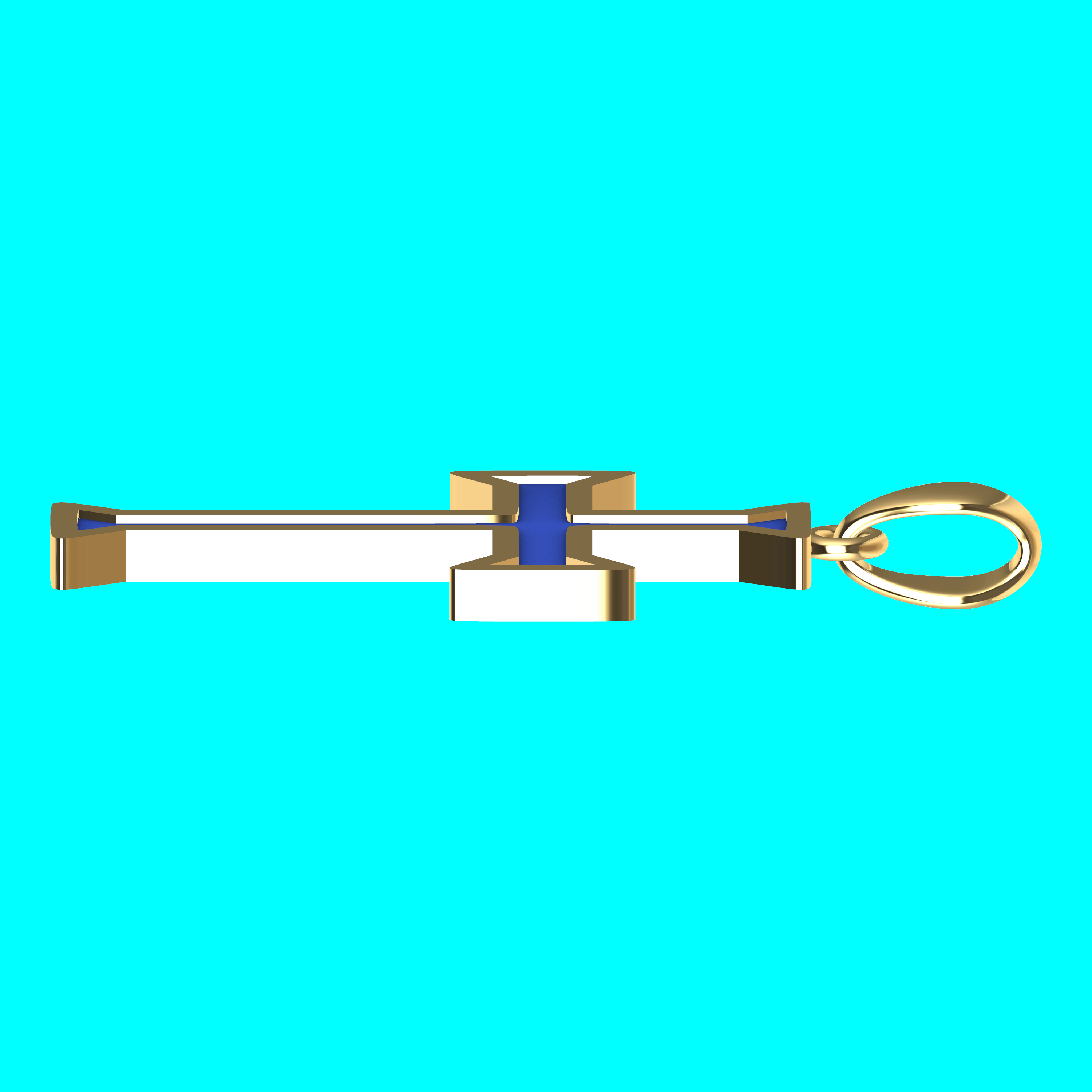 Framed Cross Pendant with Triangular Ends — view 4