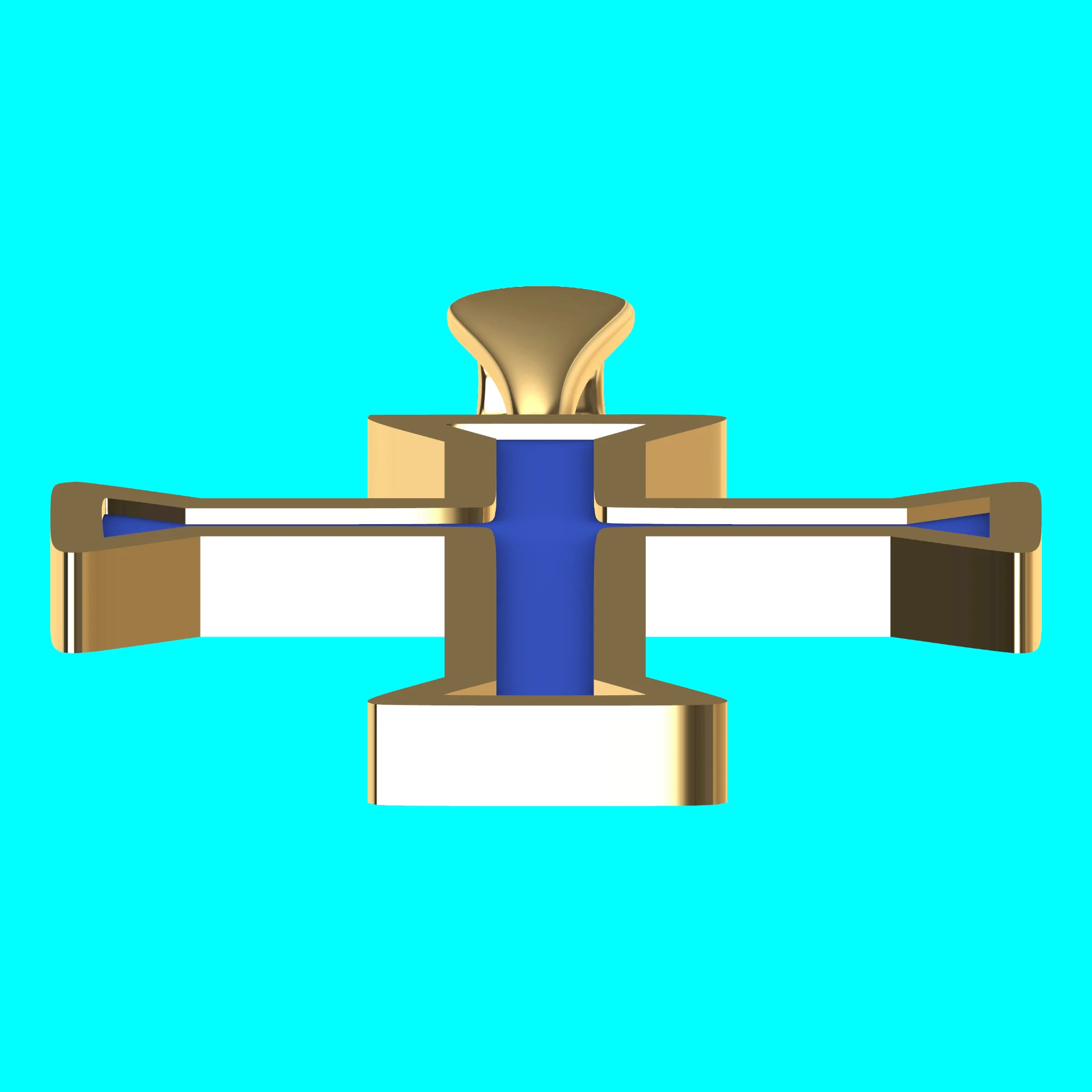 Framed Cross Pendant with Triangular Ends — view 3