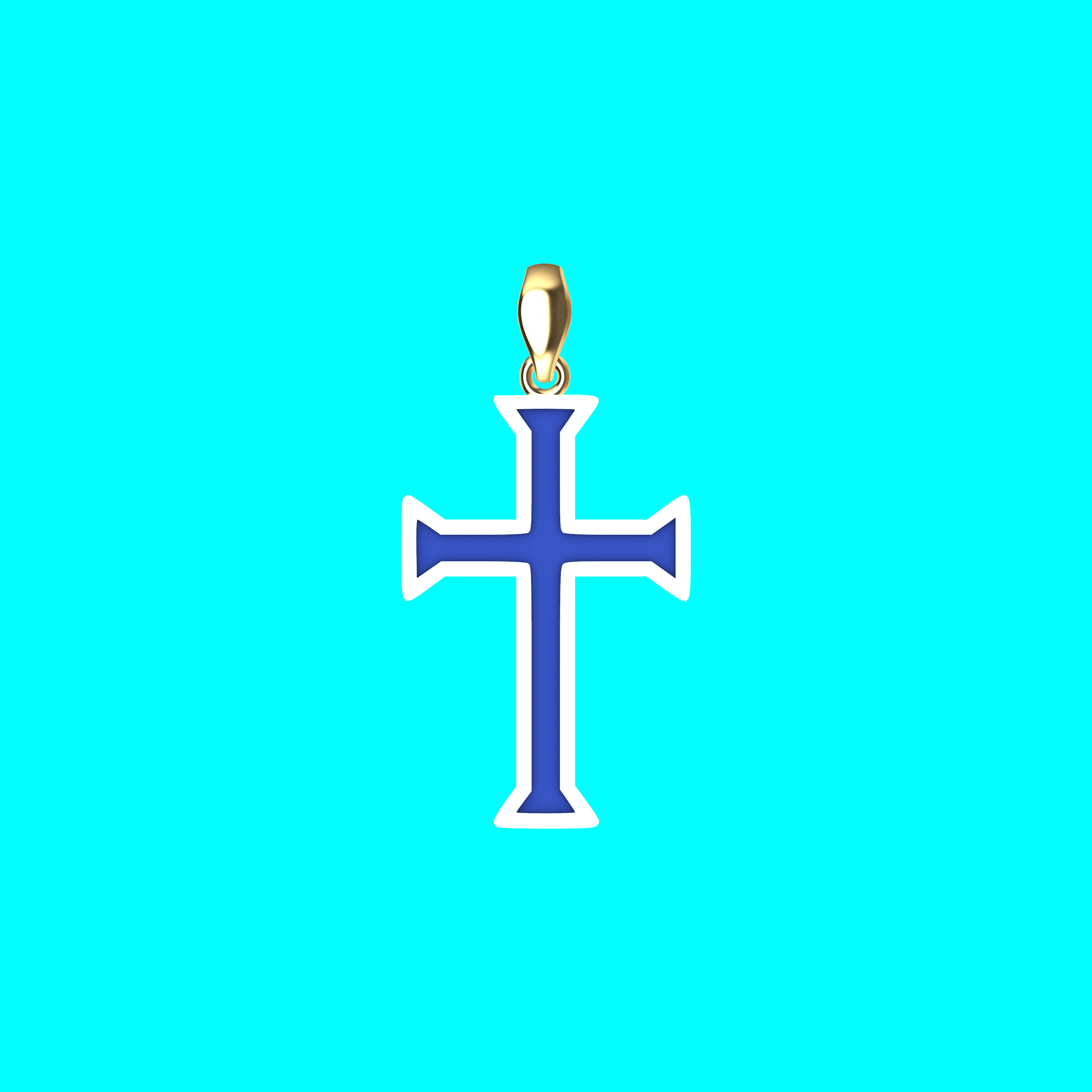 Framed Cross Pendant with Triangular Ends — view 5