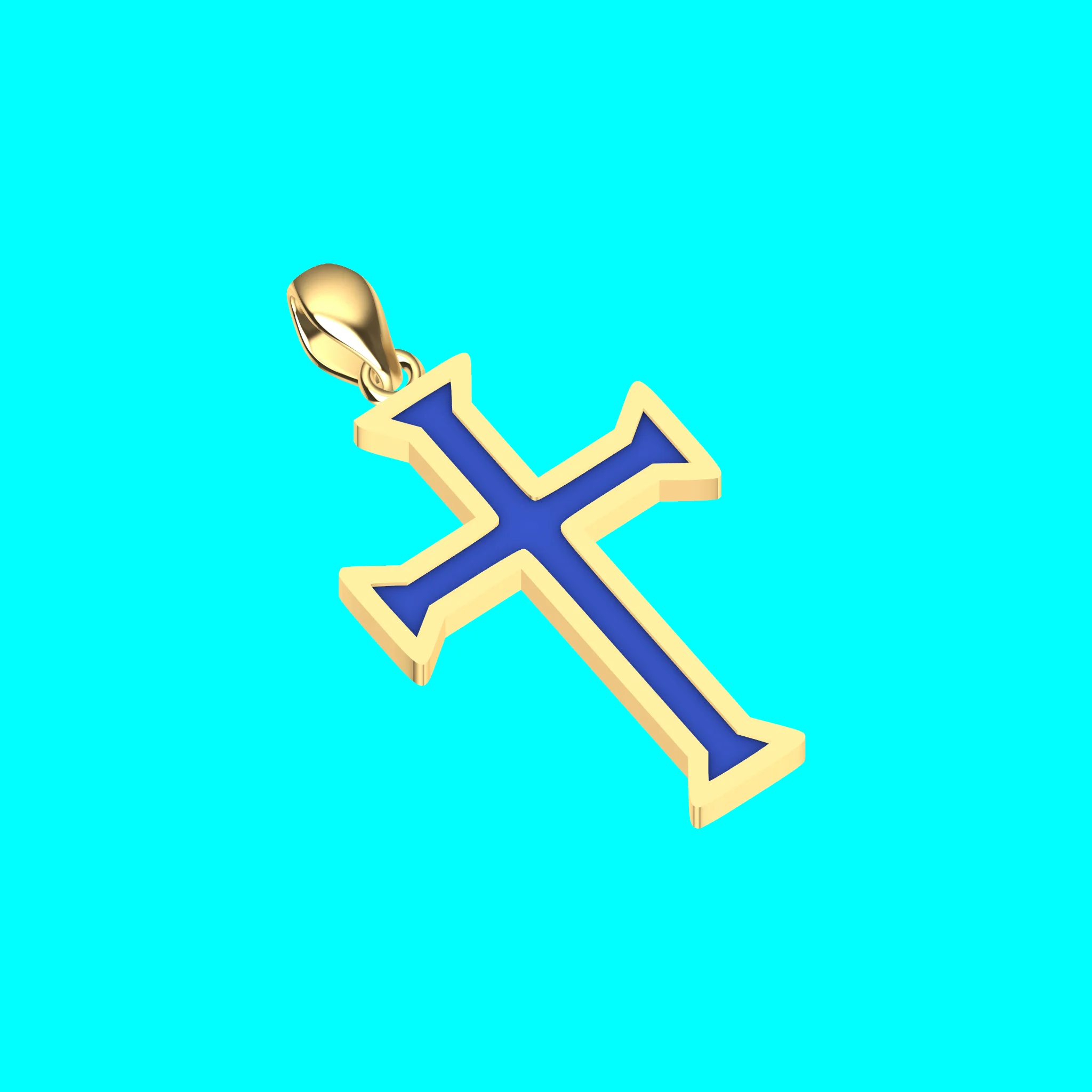 Framed Cross Pendant with Triangular Ends — view 2