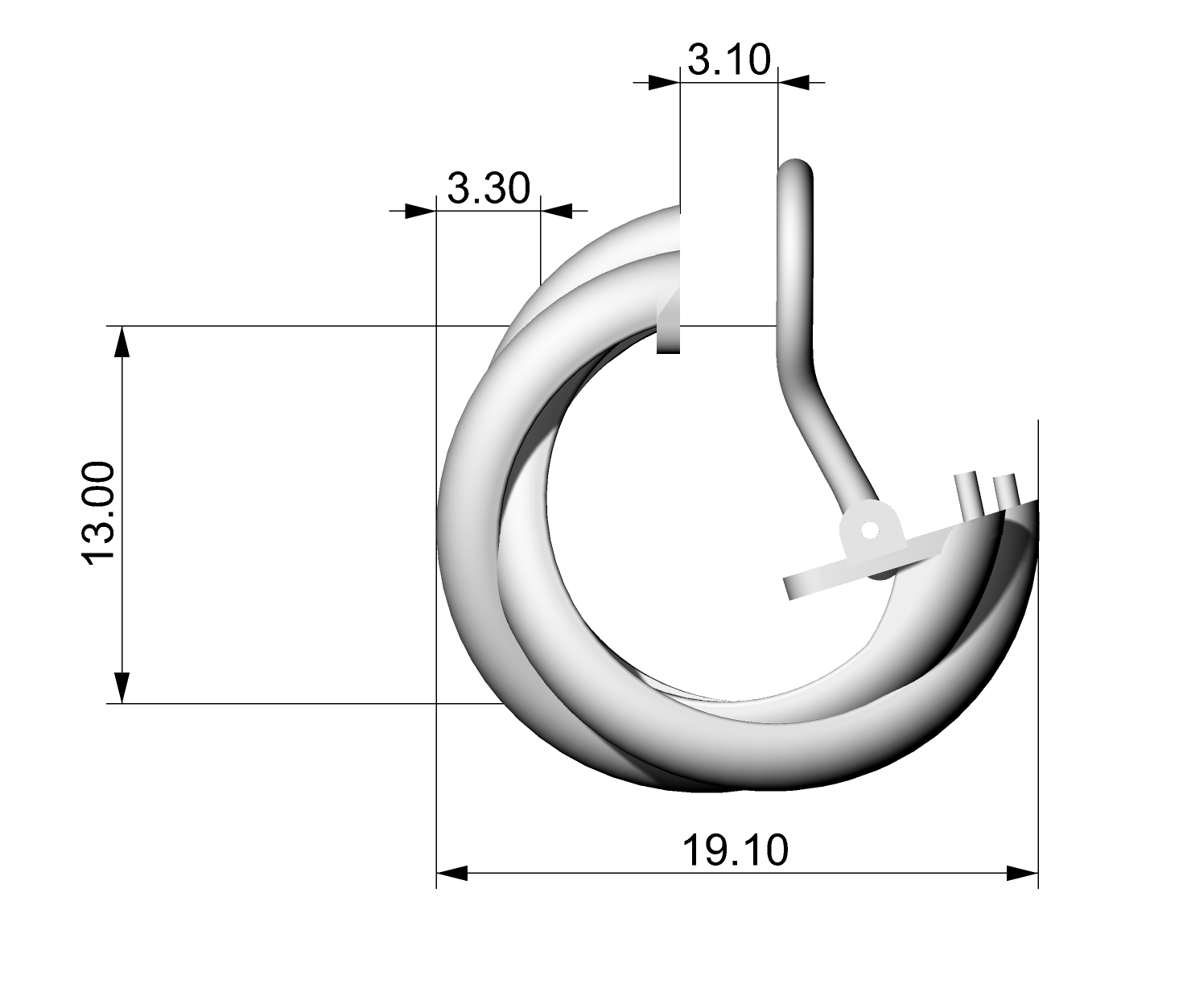 earrings TRINITY 1 19mm — view 7