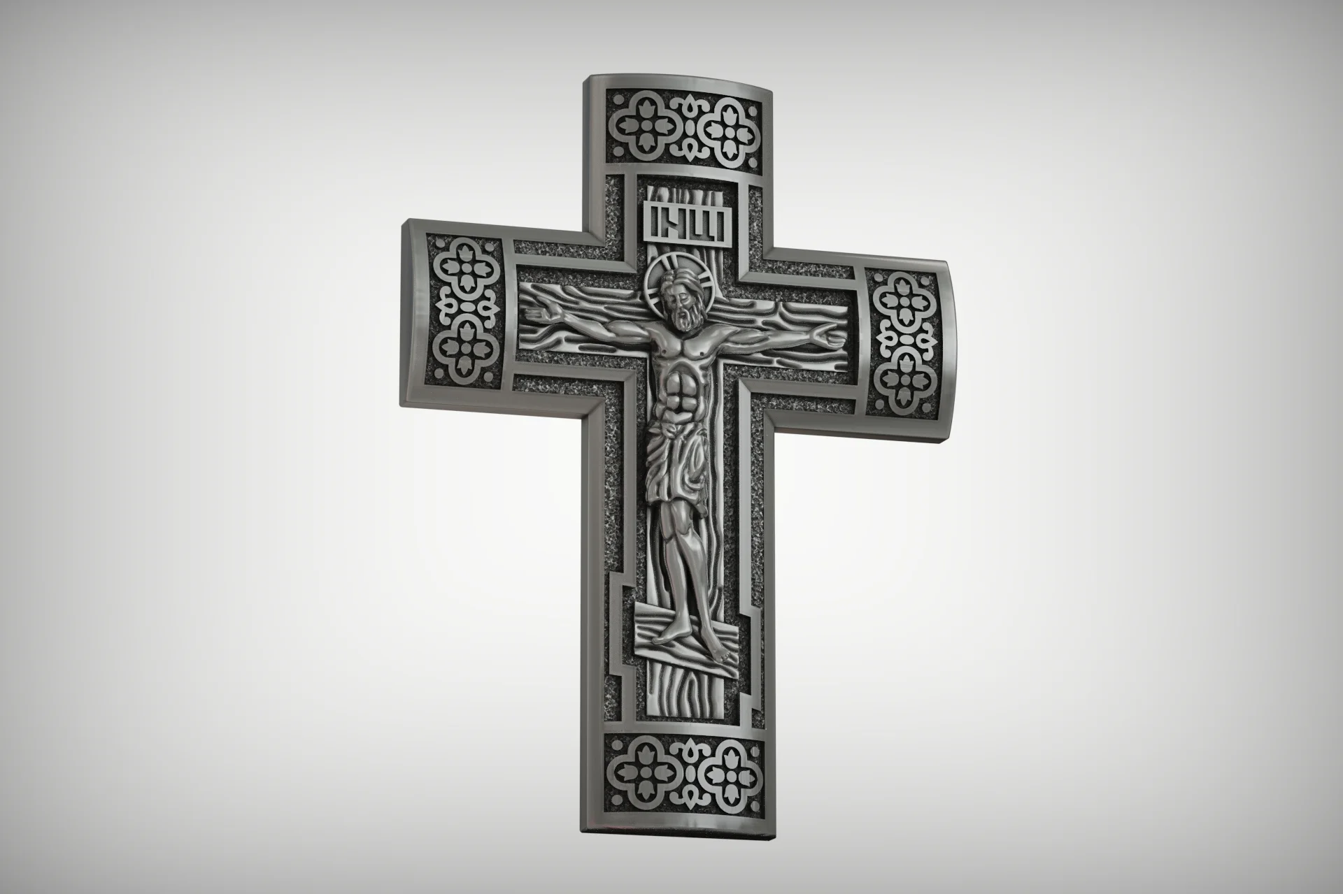 Orthodox Crucifixion Cross with Byzantine Patterns 
