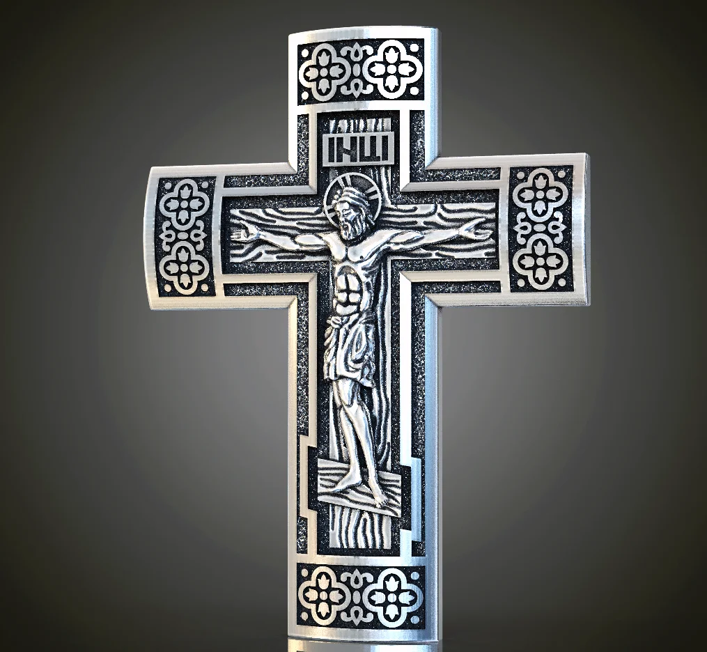 Orthodox Crucifixion Cross with Byzantine Patterns — view 6
