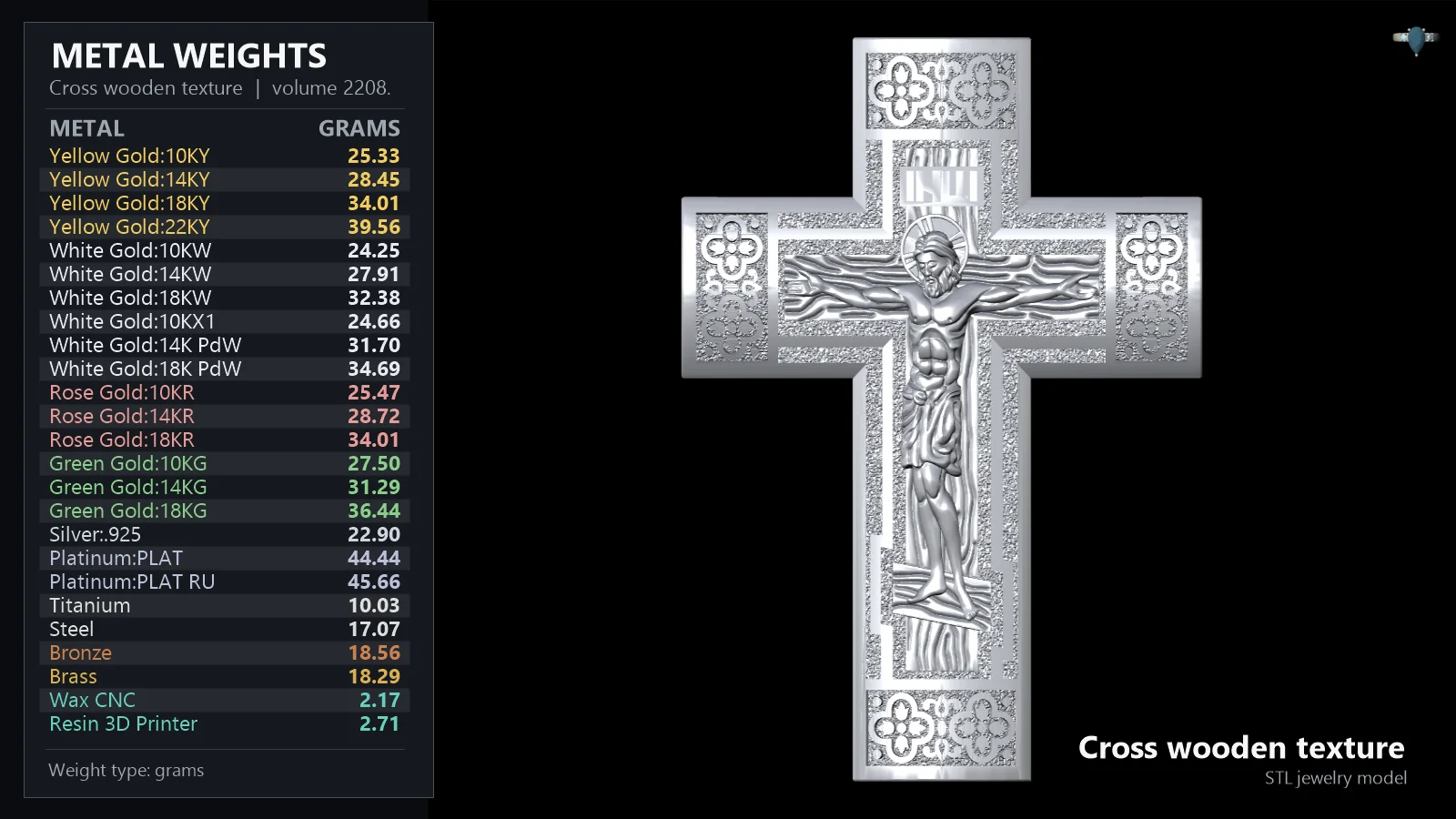 Orthodox Crucifixion Cross with Byzantine Patterns — view 4