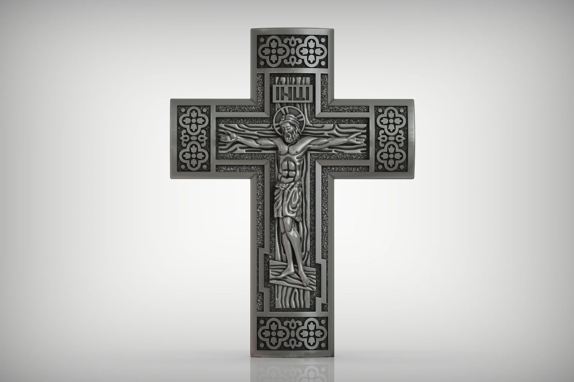 Orthodox Crucifixion Cross with Byzantine Patterns — view 3