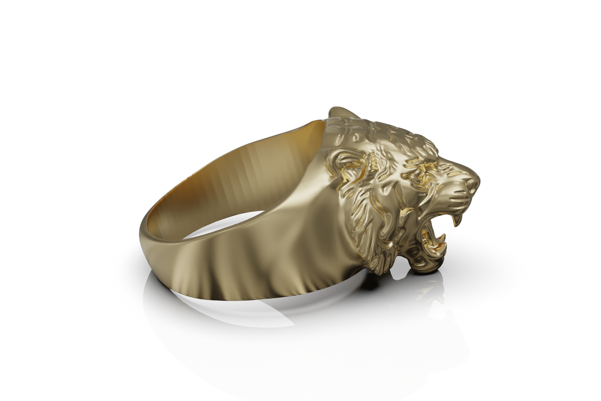 Striking Tiger Head Ring — view 4