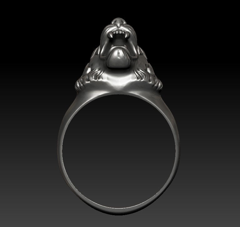 Striking Tiger Head Ring — view 8