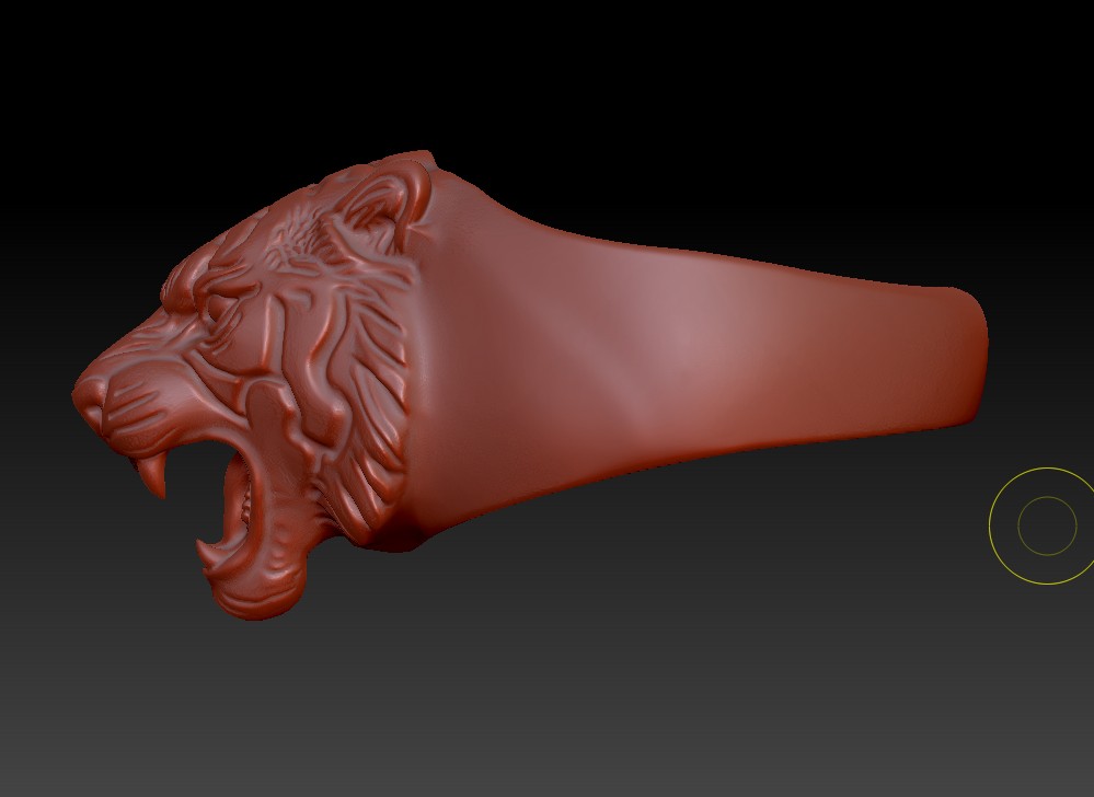 Striking Tiger Head Ring — view 7