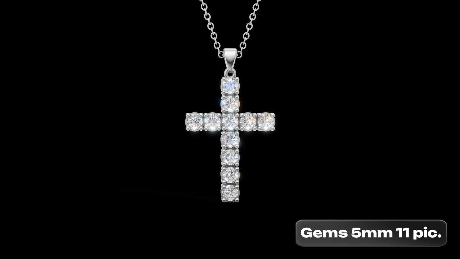 Diamond Cross Pendant 5mm 11 pices