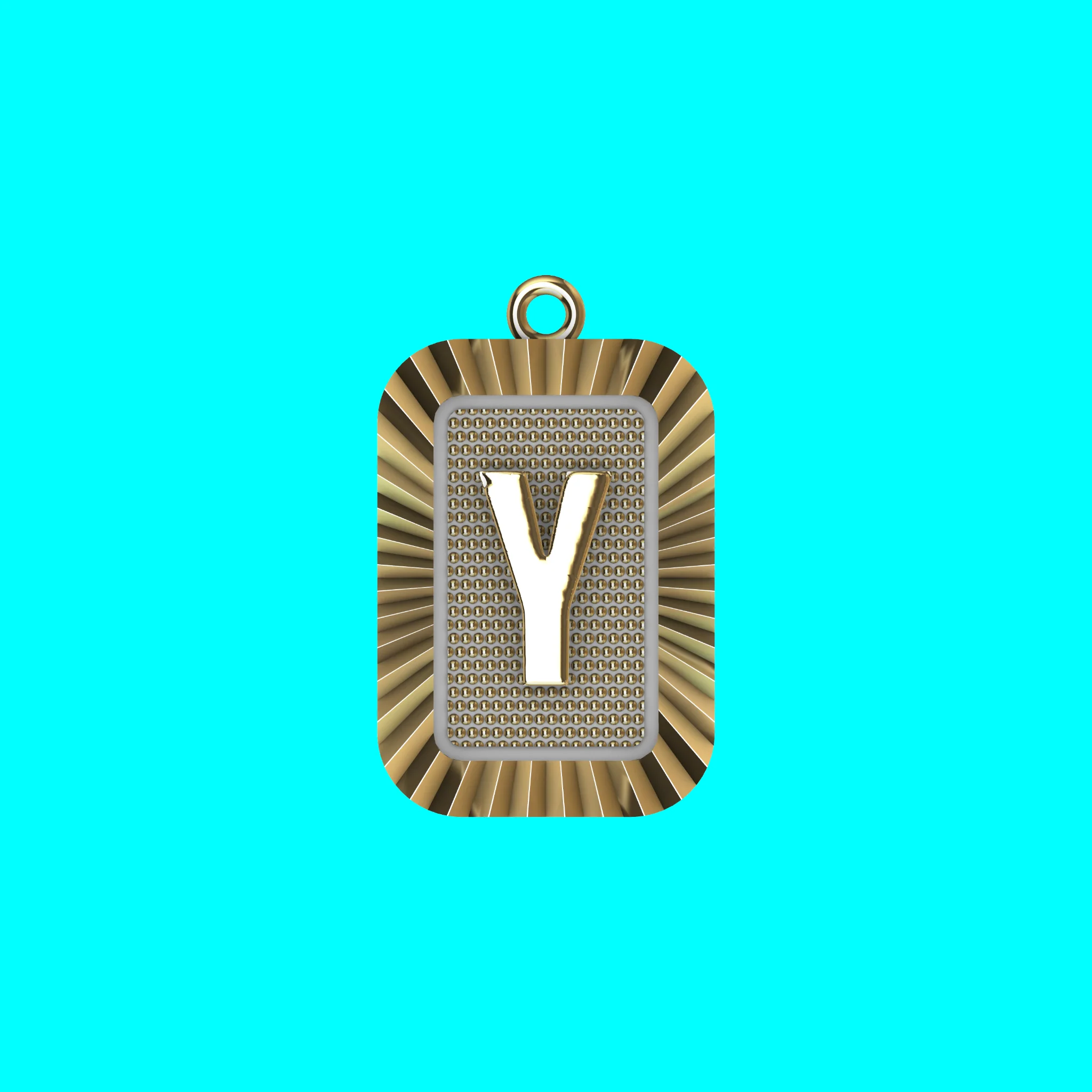 Buy Y Letter Pendant CAD Model Gold Initial Necklace Jewelry — view 4