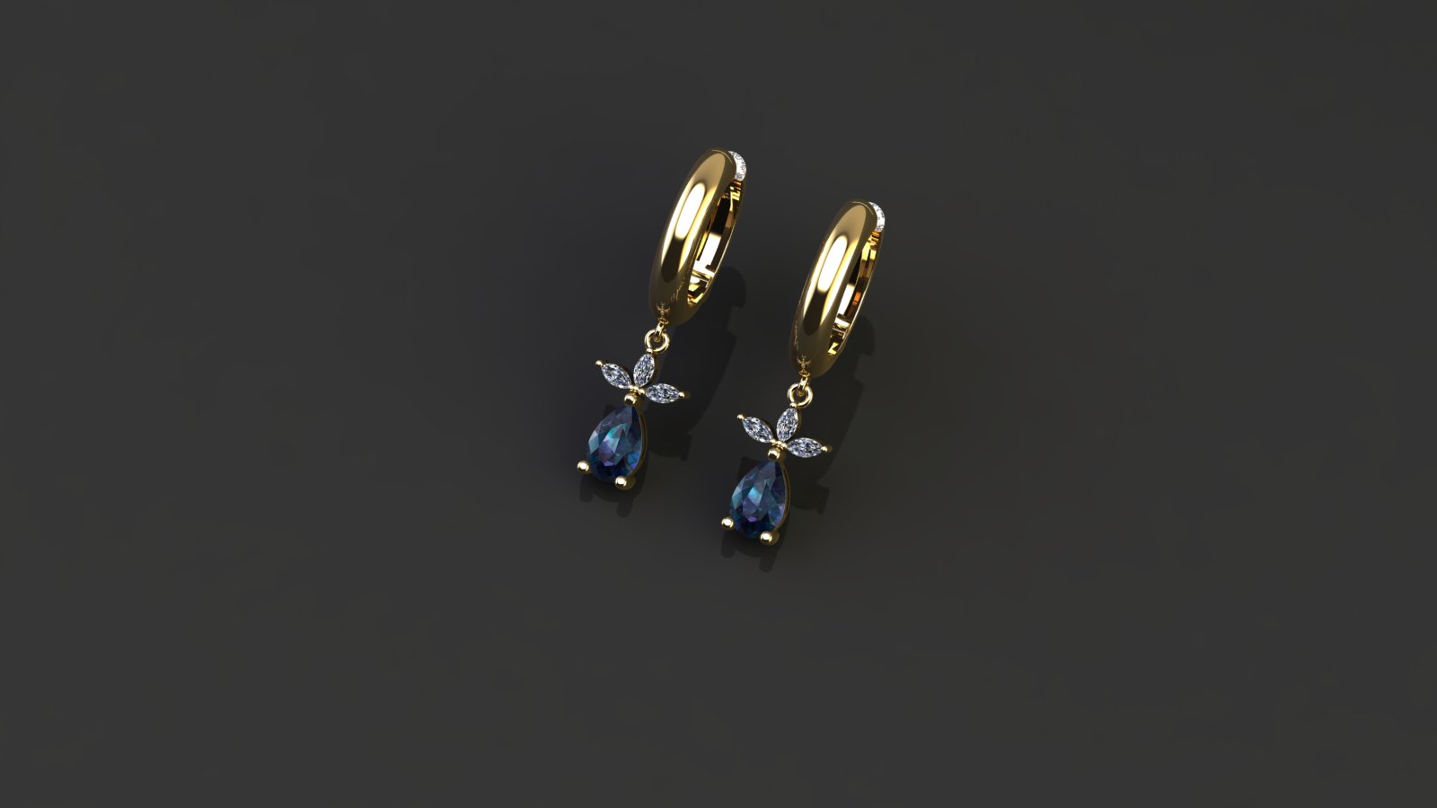 Elegant Two-Stone Drop Earrings — view 5