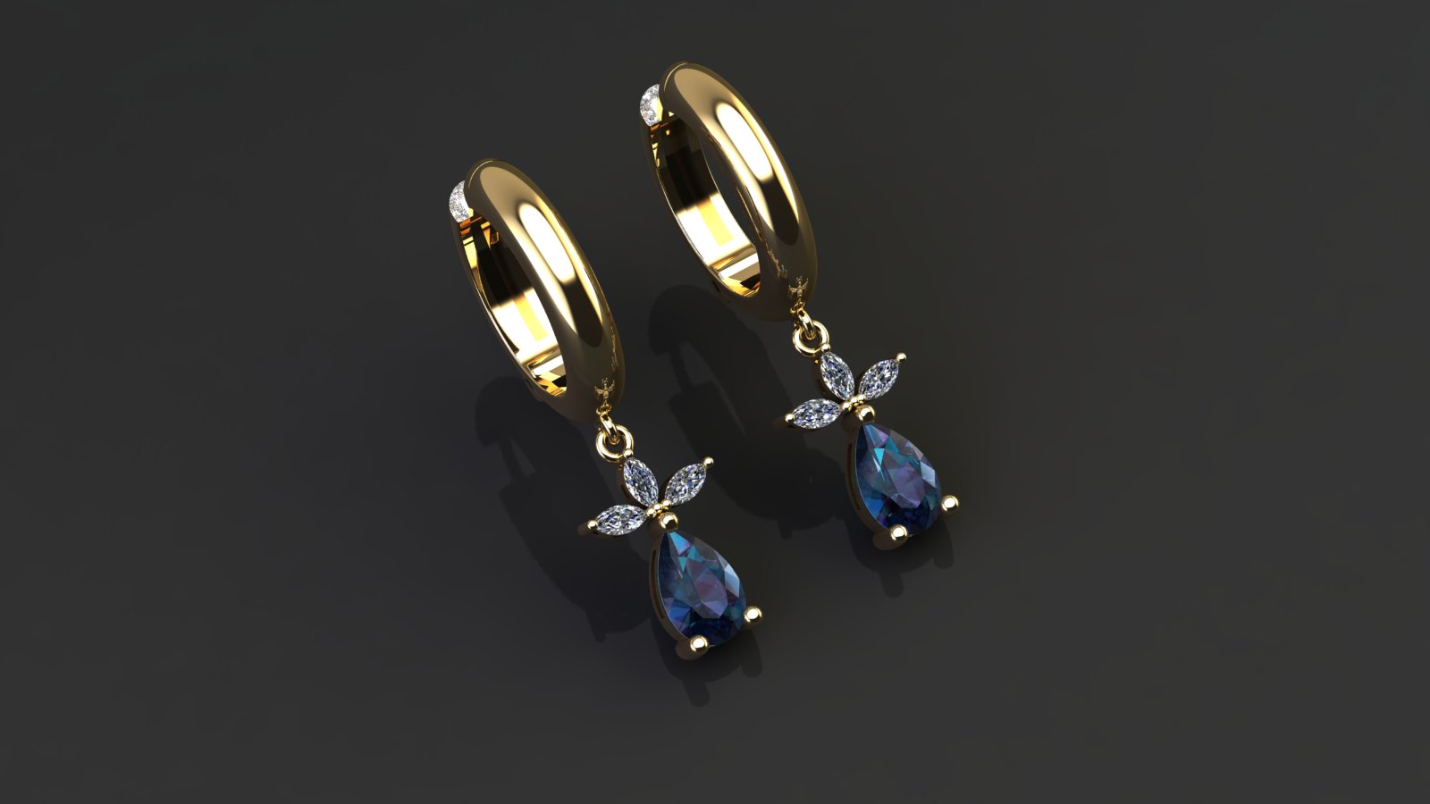 Elegant Two-Stone Drop Earrings — view 3