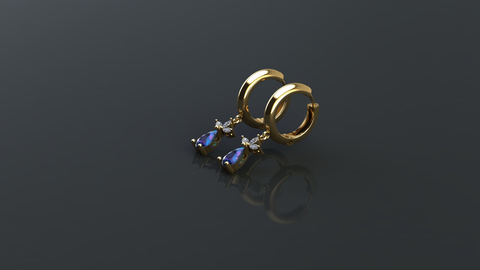 Elegant Two-Stone Drop Earrings — view 6