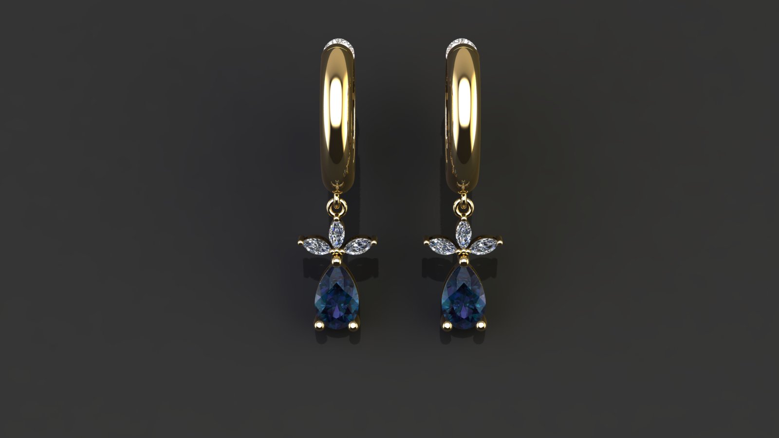 Elegant Two-Stone Drop Earrings