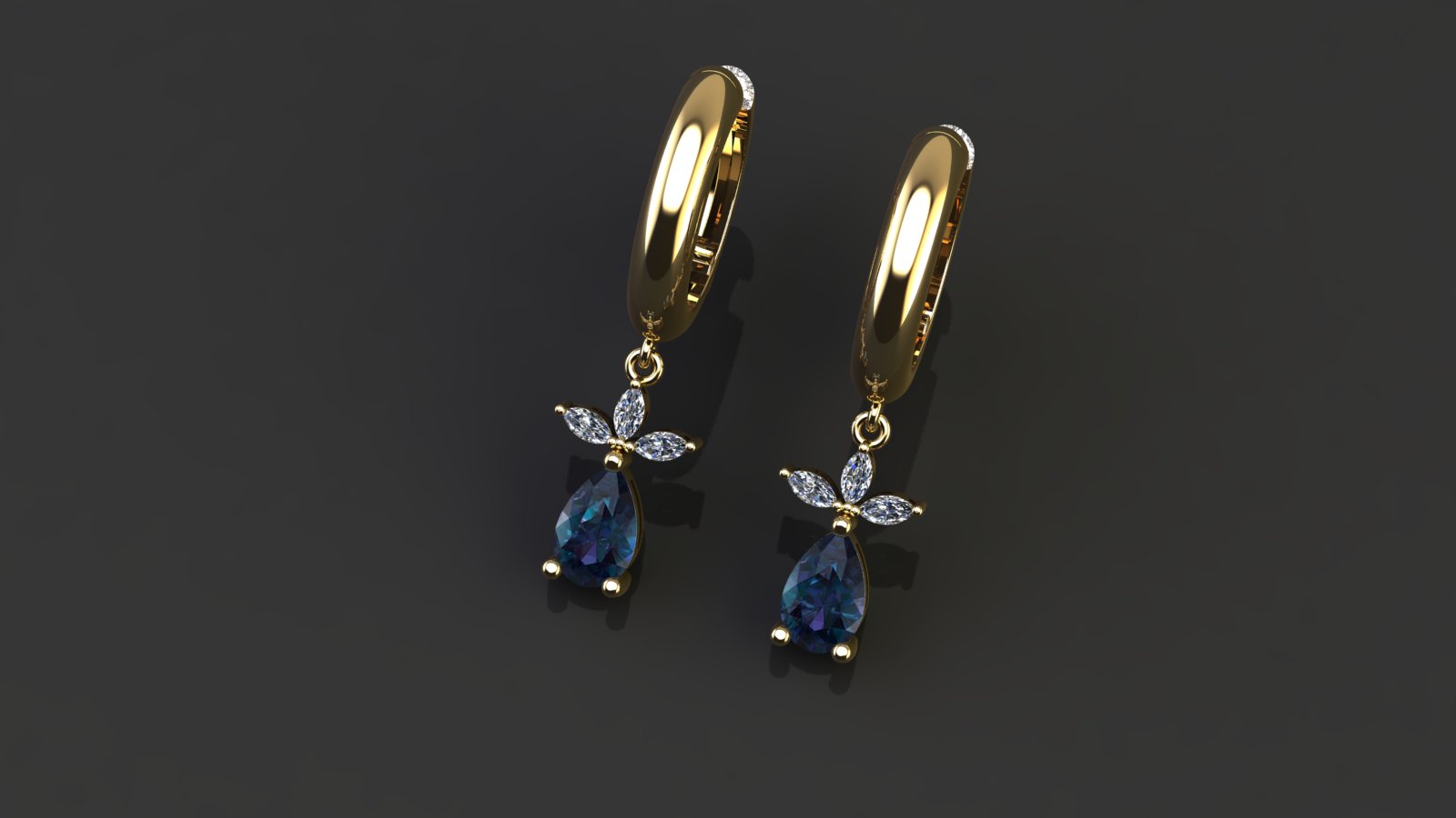 Elegant Two-Stone Drop Earrings — view 2