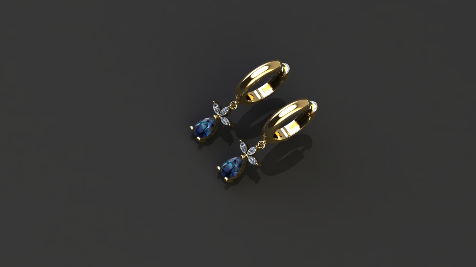 Elegant Two-Stone Drop Earrings — view 4