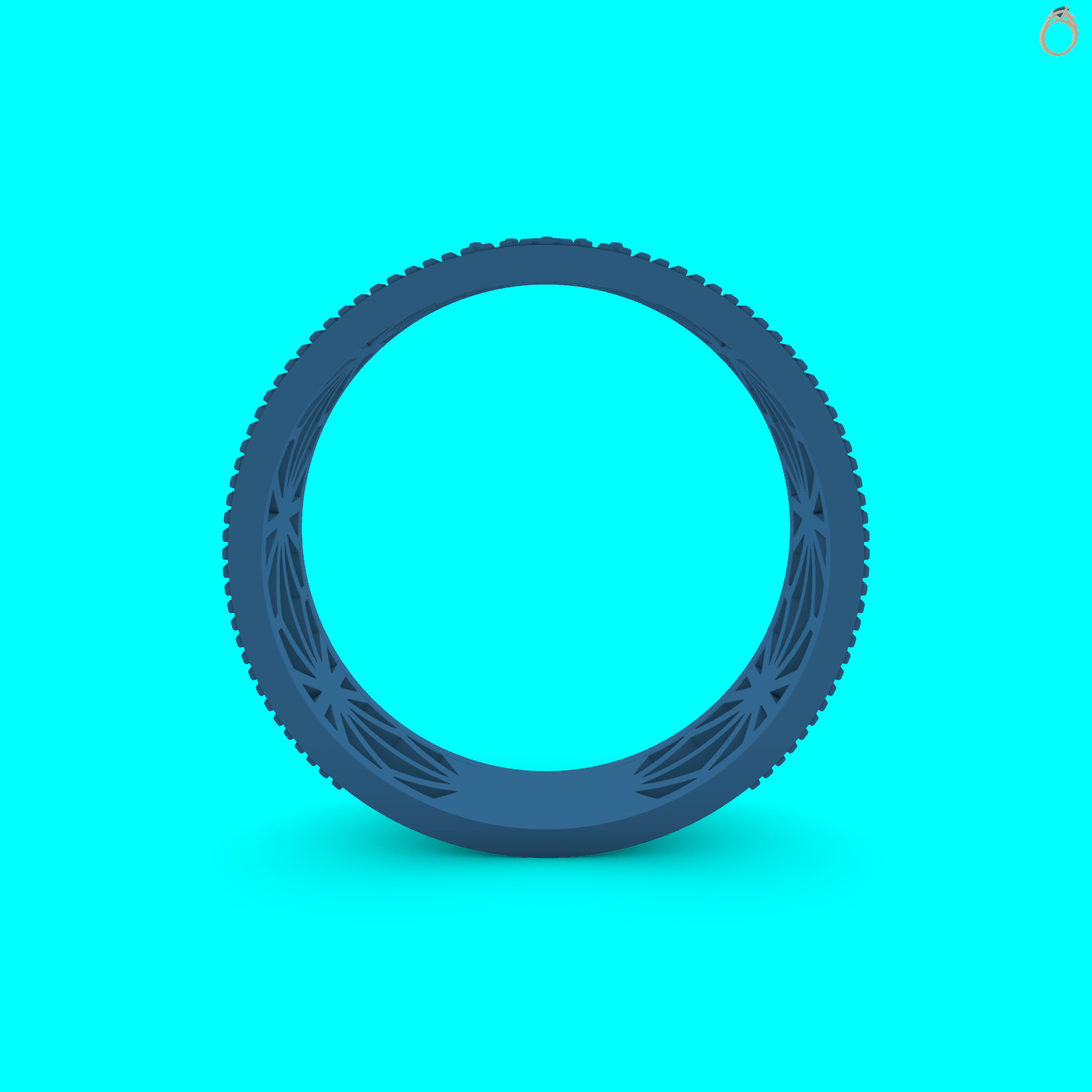 Quatrefoil Cluster Ribbed Band Ring — view 4