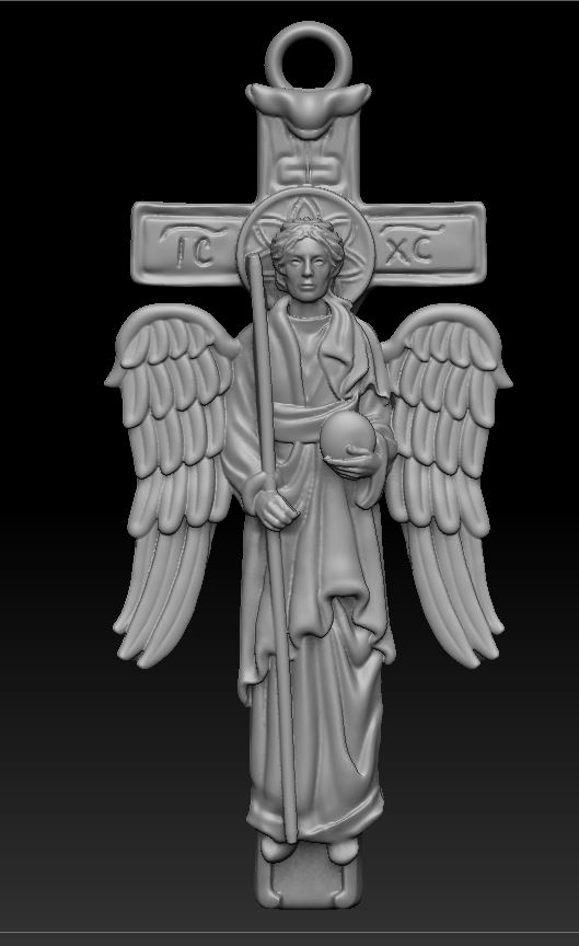 Orthodox Archangel Michael Cross Pendant High Relief — view 4