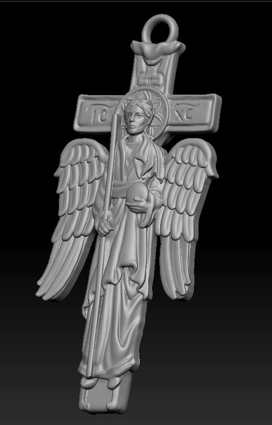 Orthodox Archangel Michael Cross Pendant High Relief — view 8