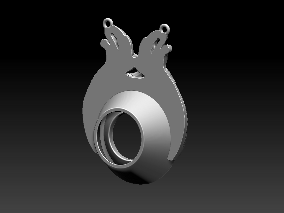 Two-Squirrels Halo Gemstone Pendant — view 7