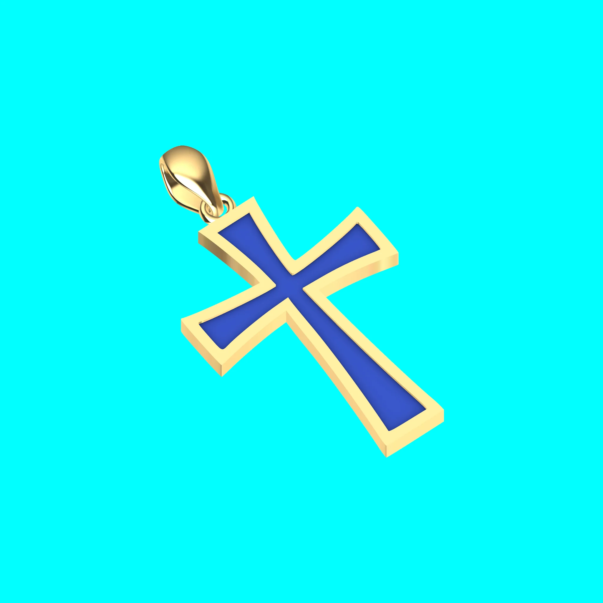 Framed Cross Pendant with Flared Arms — view 1