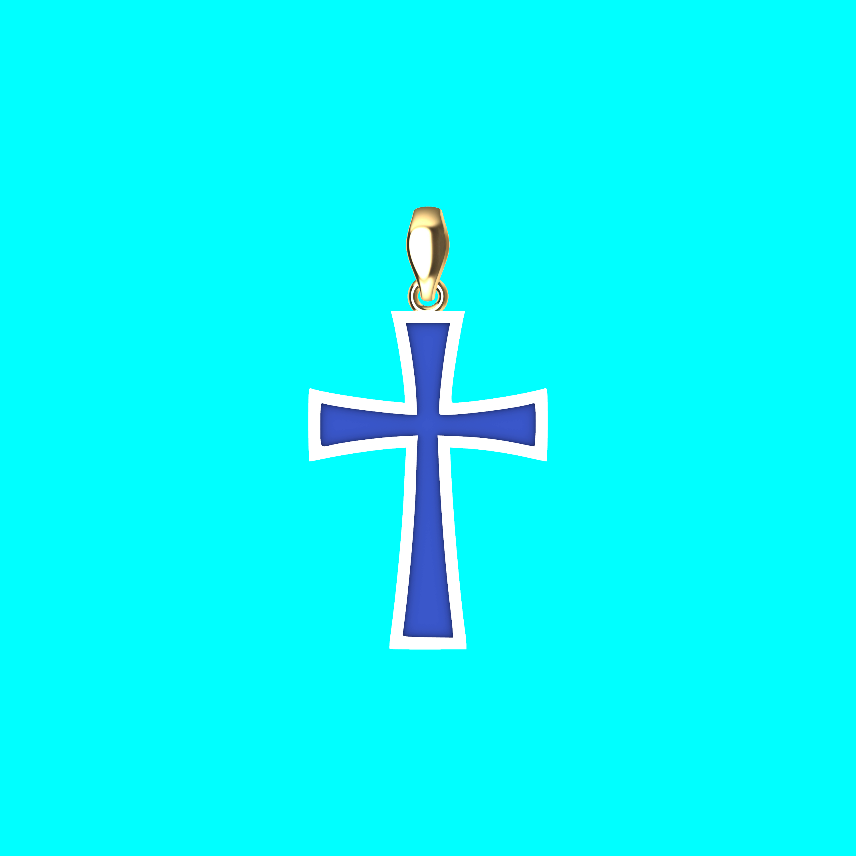 Framed Cross Pendant with Flared Arms — view 5