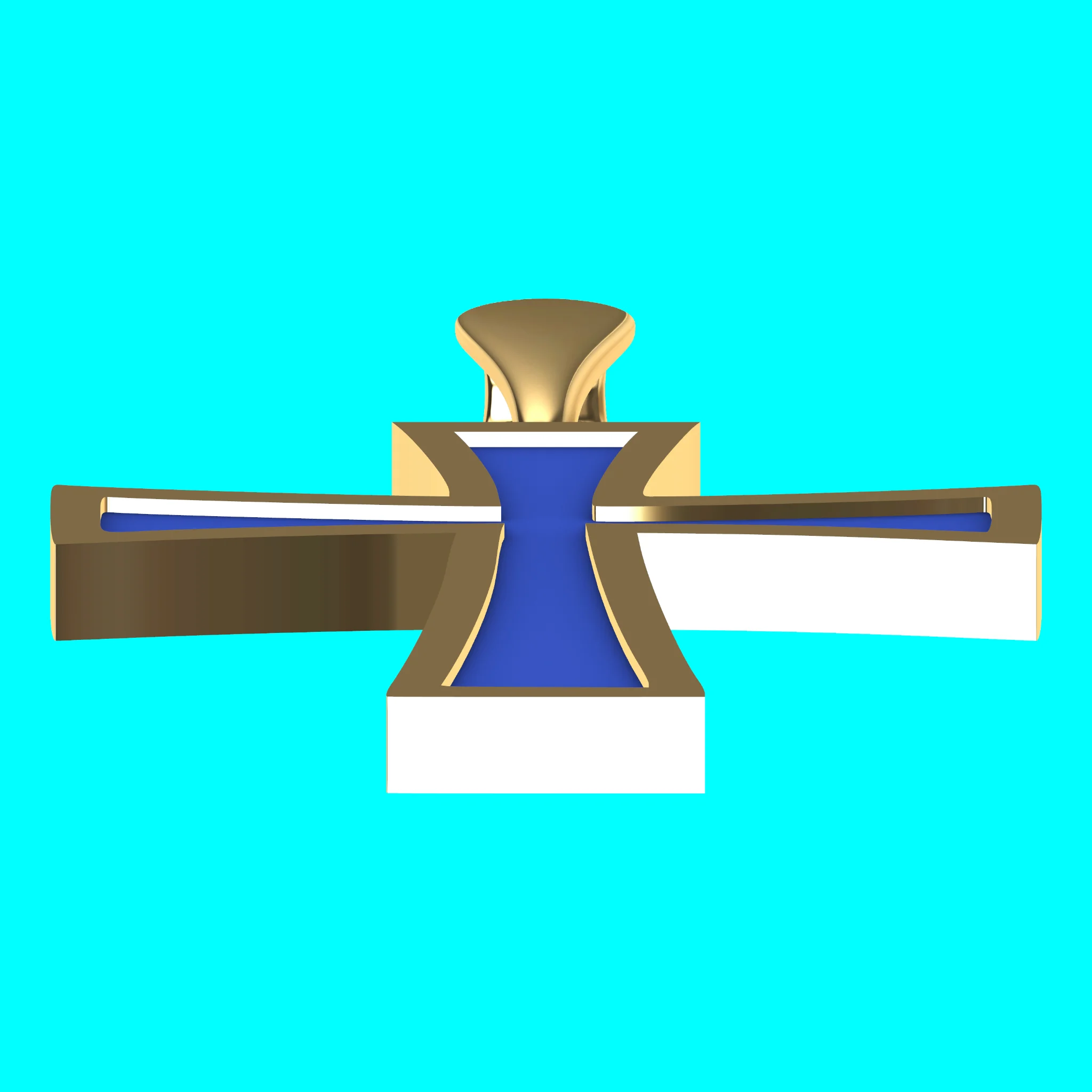 Framed Cross Pendant with Flared Arms — view 3