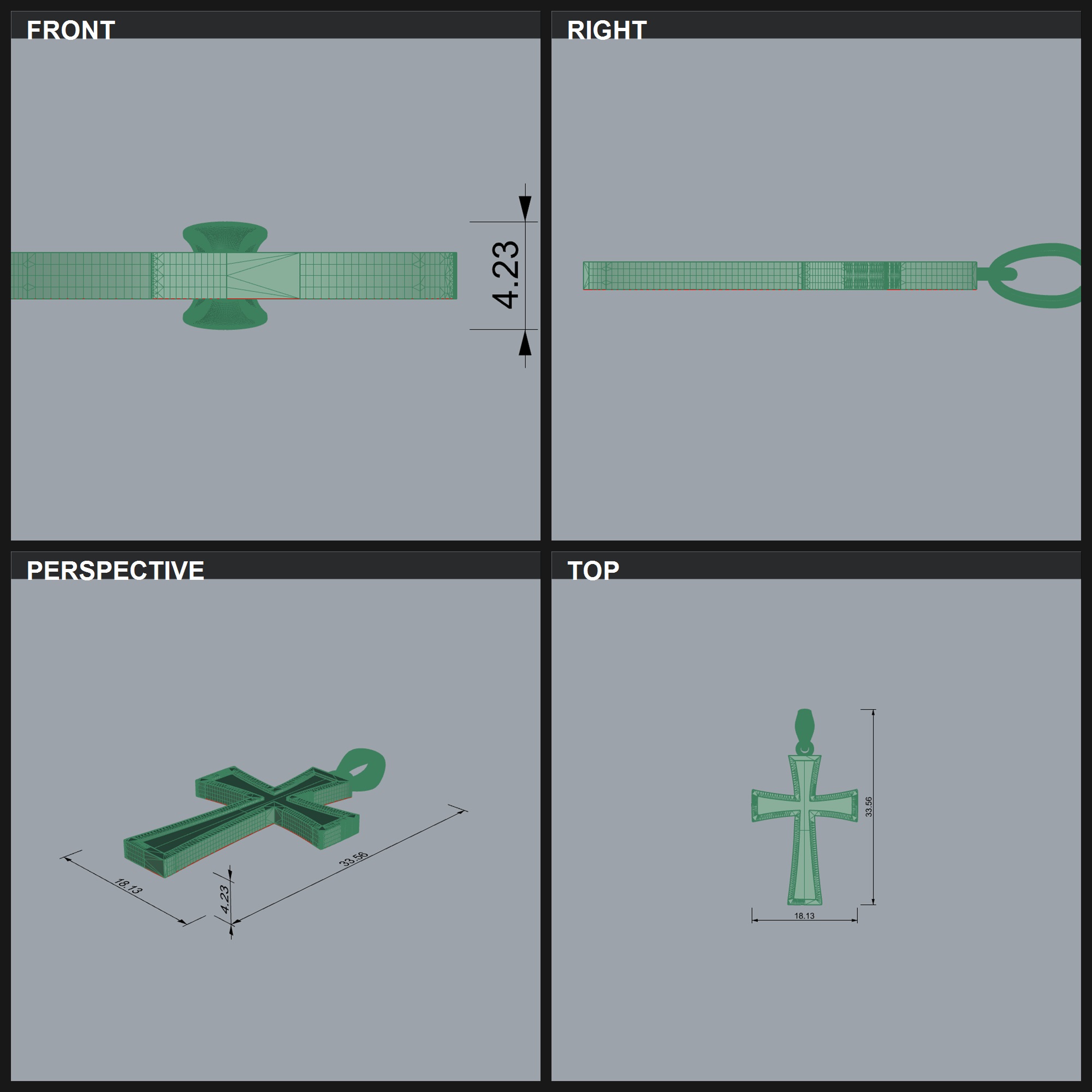 Framed Cross Pendant with Flared Arms — view 6
