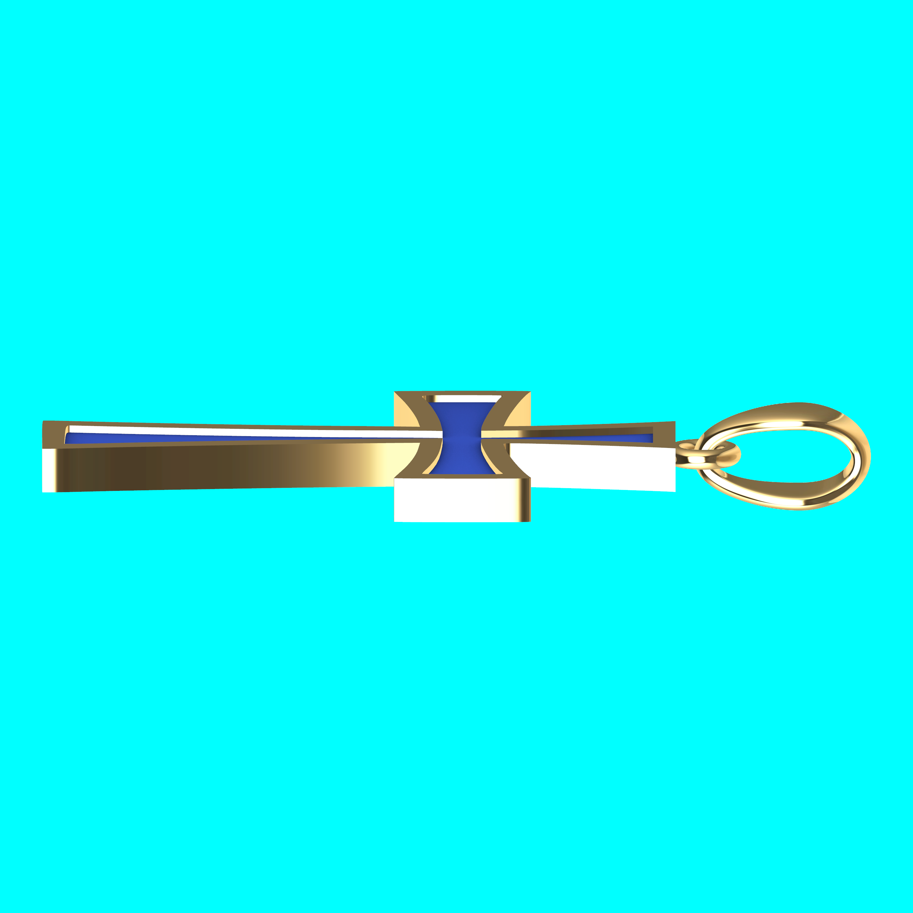 Framed Cross Pendant with Flared Arms — view 4