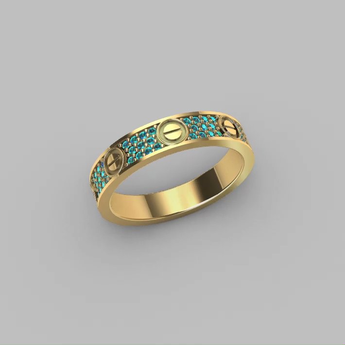 Screw Motif Pave Eternity Band Ring — view 7