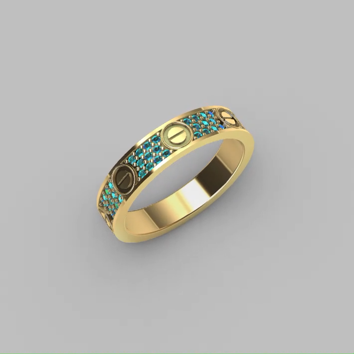 Screw Motif Pave Eternity Band Ring — view 5