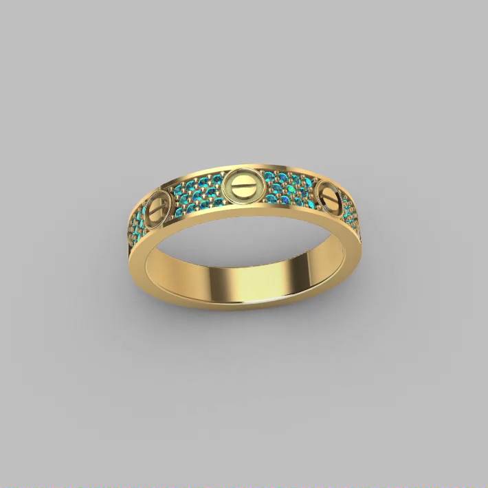 Screw Motif Pave Eternity Band Ring — view 8