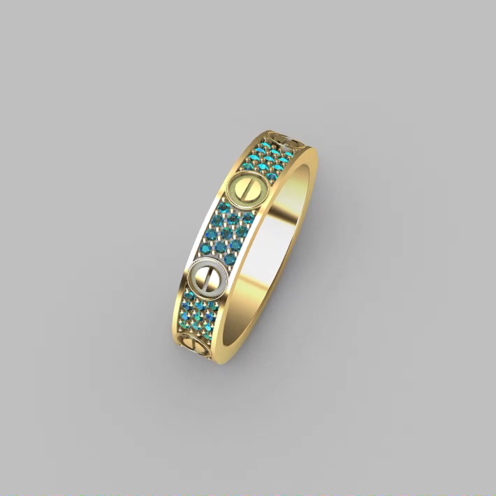 Screw Motif Pave Eternity Band Ring — view 2