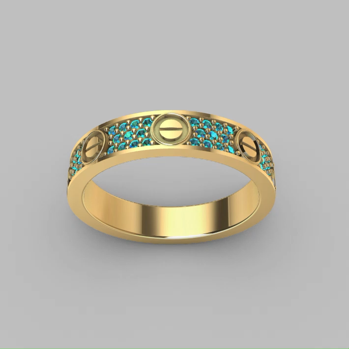 Screw Motif Pave Eternity Band Ring — view 6