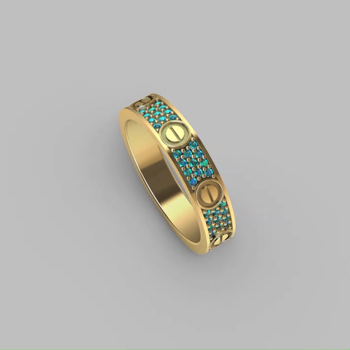 Screw Motif Pave Eternity Band Ring — view 4