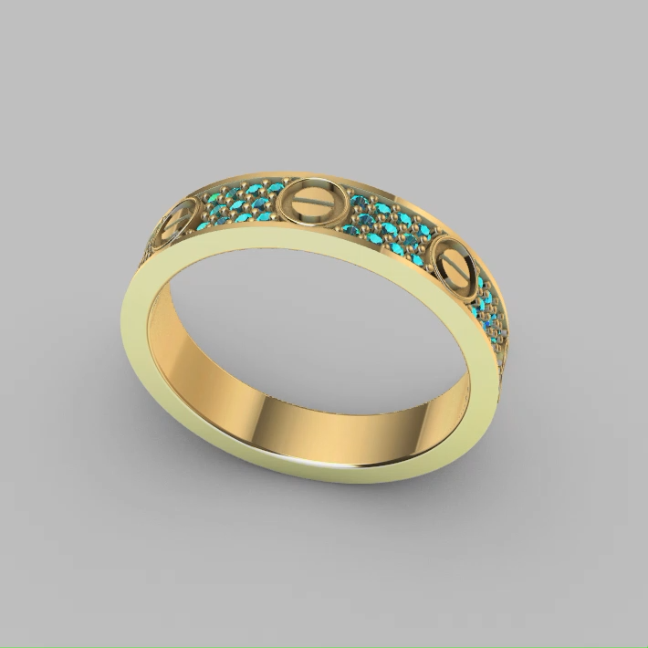 Screw Motif Pave Eternity Band Ring — view 3